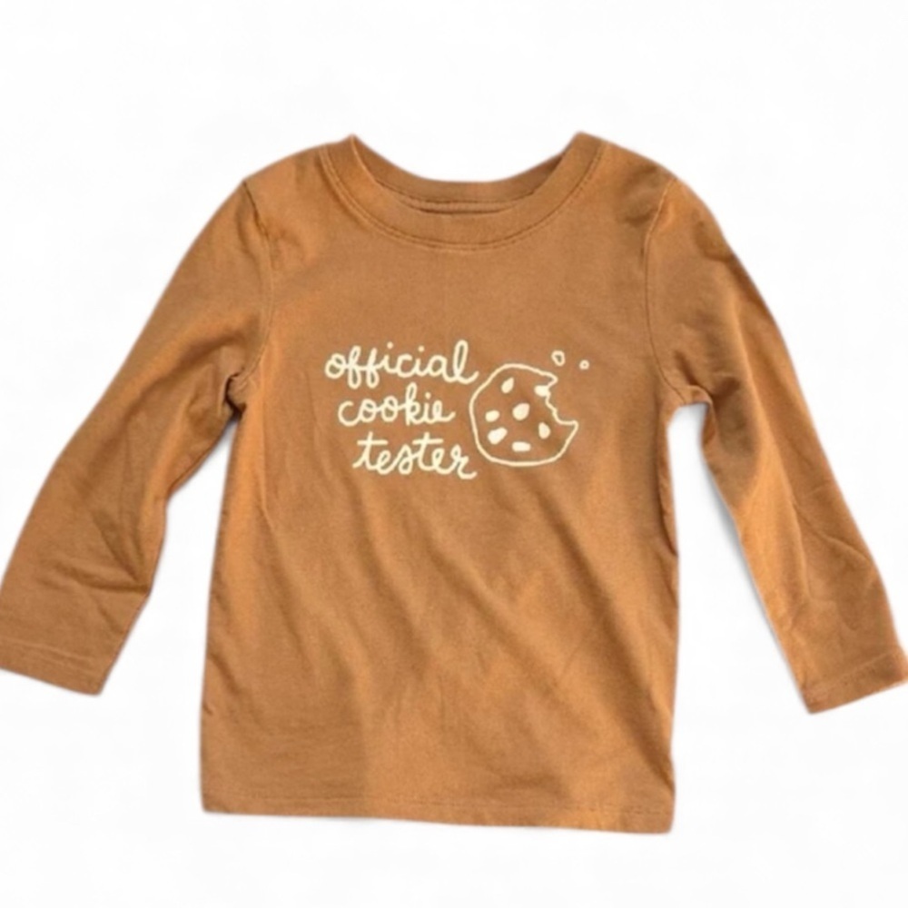 Cat & Jack Brown 'Official Cookie Tester' Long Sleeve Tee 3T